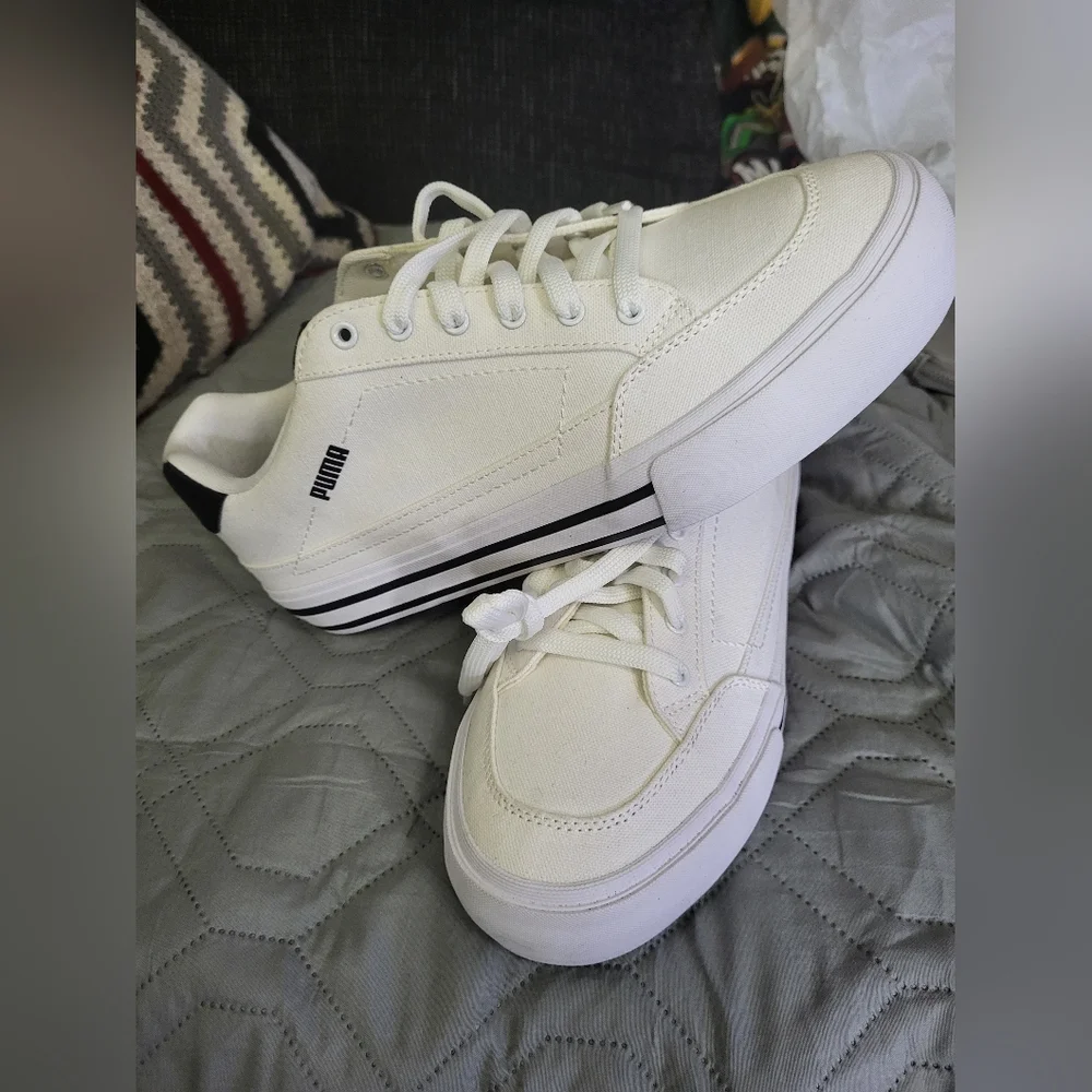New Puma Men's White‎ Court Classic Vulc Sneakers Size 10